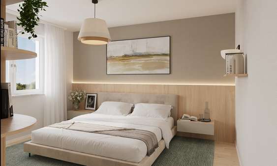 Visualisierung Schlafzimmer - Penthouse-Wohnung in 31199 Diekholzen mit 121m² kaufen