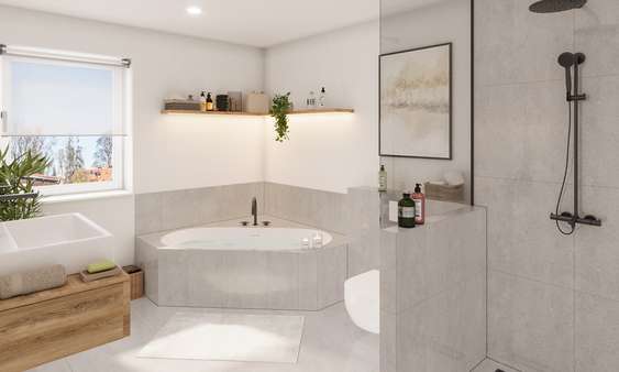 Visualisierung Badezimmer (OG) - Doppelhaushälfte in 31199 Diekholzen mit 128m² kaufen