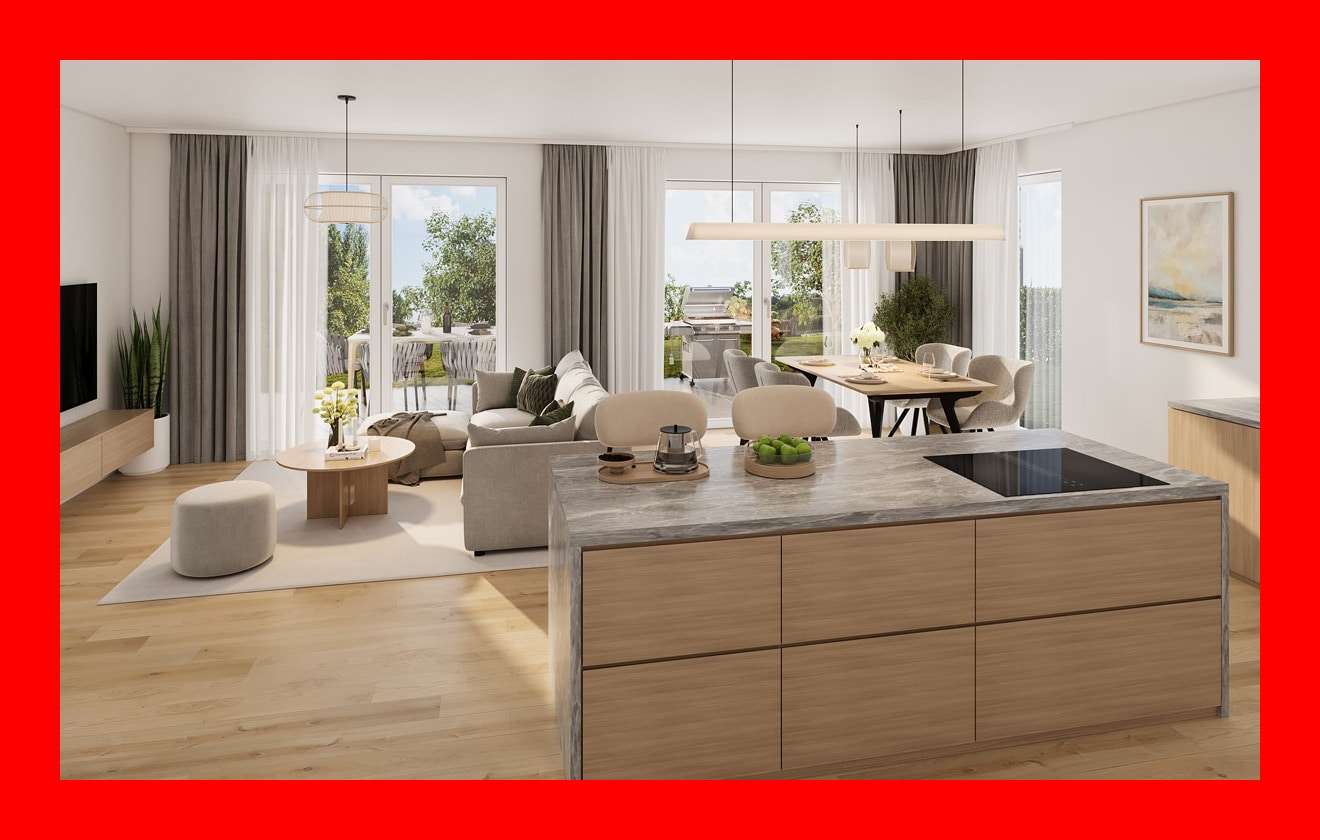 Visualisierung Ess- & Wohnbereich (EG) - Doppelhaushälfte in 31199 Diekholzen mit 128m² kaufen