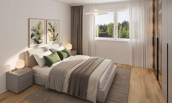 Visualisierung Schlafzimmer (OG) - Doppelhaushälfte in 31199 Diekholzen mit 128m² kaufen