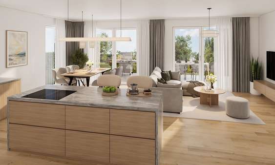 Visualisierung Ess- & Wohnbereich (EG) Visualisierung Ess- & Wohnbereich (EG) - Doppelhaushälfte in 31199 Diekholzen mit 128m² kaufen