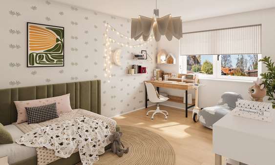 Visualisierung Kinderzimmer (OG) Visualisierung Kinderzimmer (OG) - Doppelhaushälfte in 31199 Diekholzen mit 128m² kaufen
