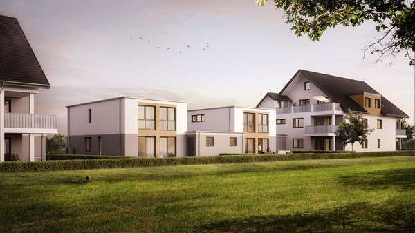 Ansicht Gartenseite - Doppelhaushälfte in 31157 Sarstedt mit 133m² kaufen
