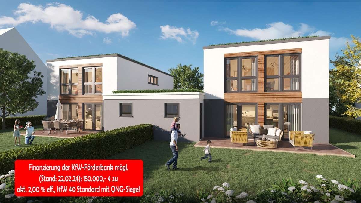Ansicht Gartenseite - Doppelhaushälfte in 31157 Sarstedt mit 133m² kaufen