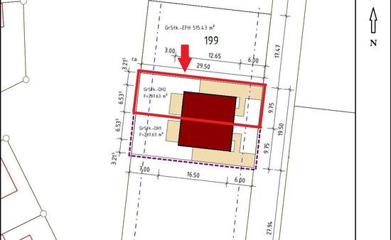Lageplan_DHH_nord Lageplan_DHH_nord - Doppelhaushälfte in 31157 Sarstedt mit 138m² kaufen