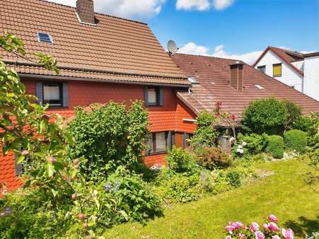 Außen Südfassade mit Garten Außen Südfassade mit Garten - Einfamilienhaus in 37431 Bad Lauterberg mit 150m² kaufen
