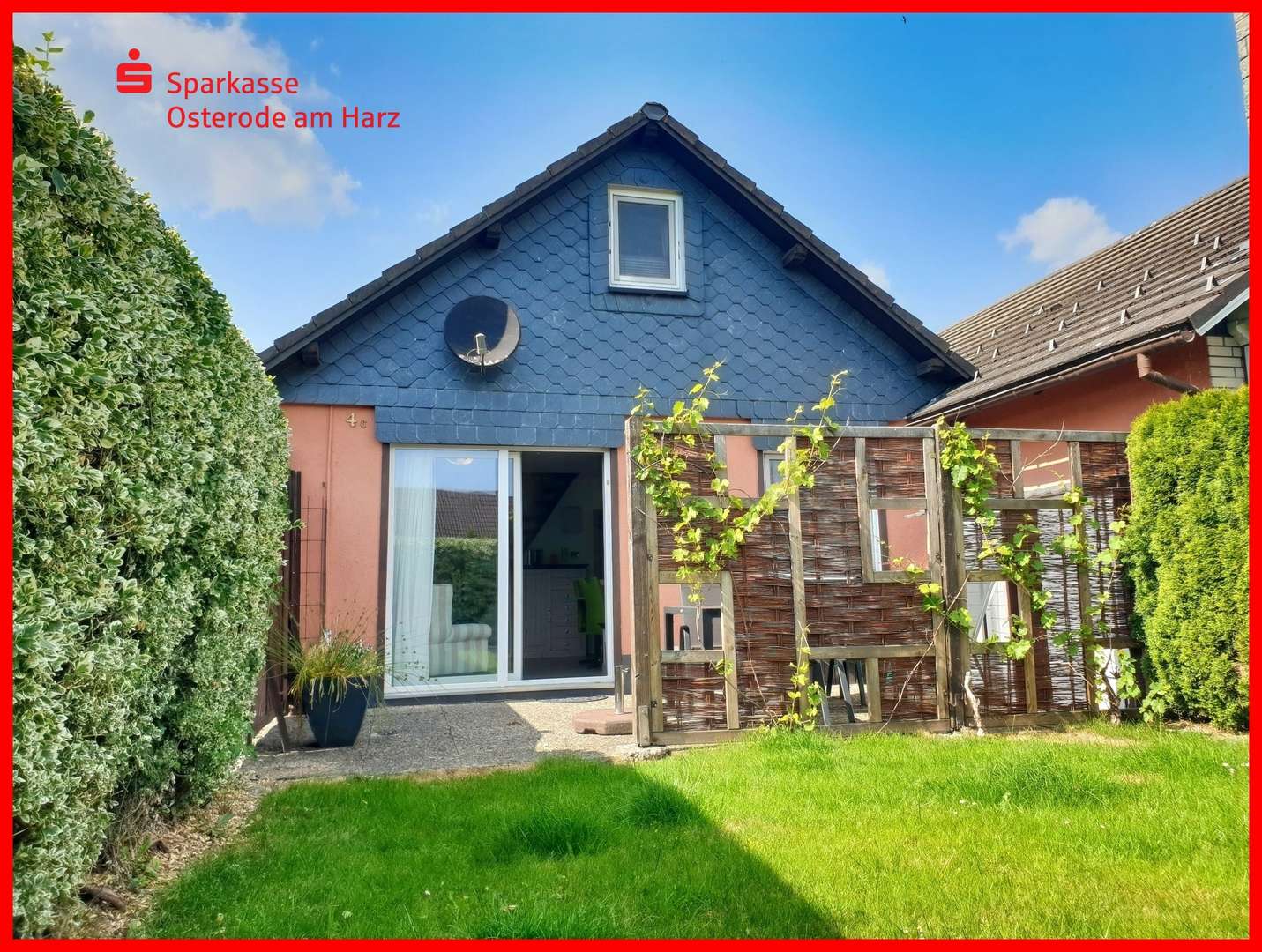 Südgiebel mit Terrasse Südgiebel mit Terrasse - Ferienhaus in 37445 Walkenried mit 75m² kaufen