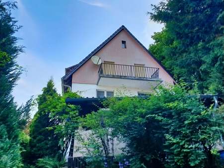Südgiebel mit Balkonen Südgiebel mit Balkonen - Einfamilienhaus in 37412 Herzberg mit 135m² kaufen