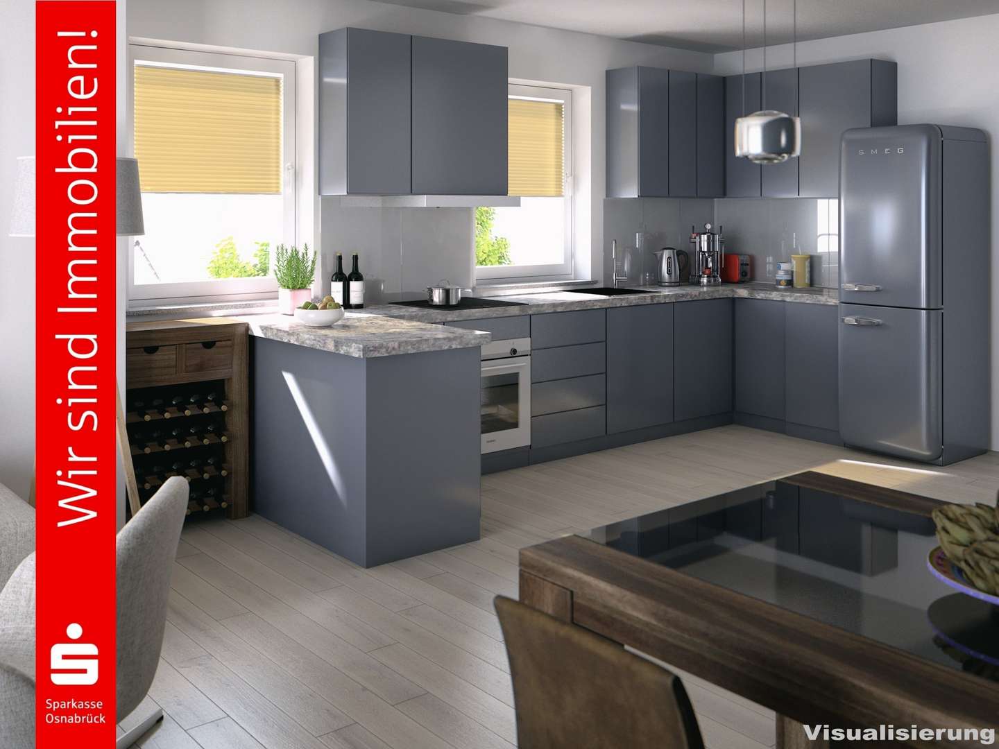 Beispieleinrichtung Küche - Erdgeschosswohnung in 49086 Osnabrück mit 70m² kaufen