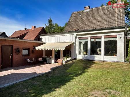 Ansicht Terrasse, Nebengebäude - Einfamilienhaus in 49626 Bippen mit 104m² kaufen