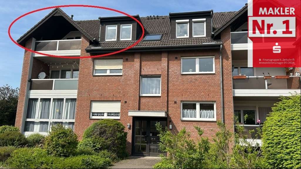 Straßenseite Wohnung markiert Straßenseite Wohnung markiert - Dachgeschosswohnung in 49324 Melle mit 72m² als Kapitalanlage kaufen