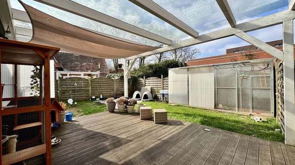 Garten / Terrasse - Doppelhaushälfte in 48529 Nordhorn mit 100m² kaufen