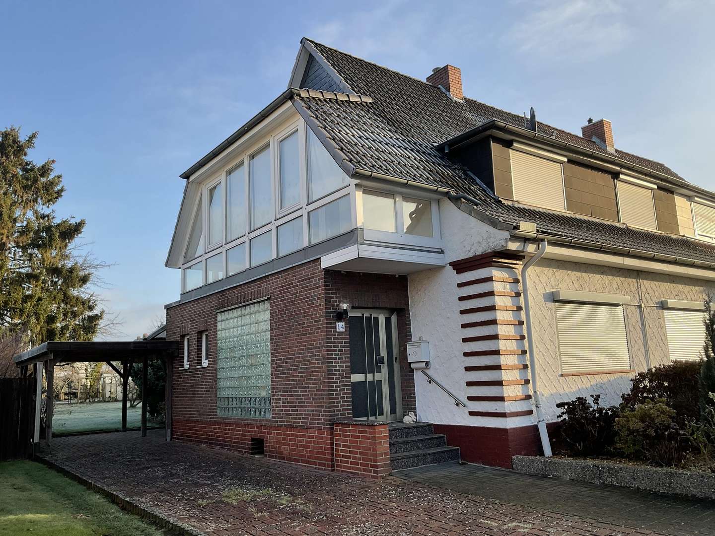 Blick aufs Grundstück - Doppelhaushälfte in 29378 Wittingen mit 120m² günstig kaufen