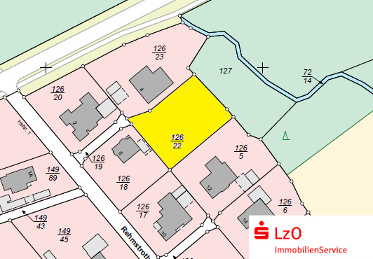 Ausschnitt Flurkarte - Grundstück in 26160 Bad Zwischenahn mit 1034m² kaufen