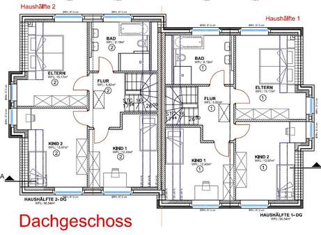 Grundriss DG - - Ausstattung gem. Baubeschreibung - Doppelhaushälfte in 26203 Wardenburg mit 125m² kaufen