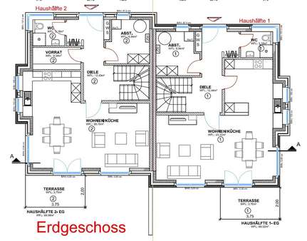 Grundriss EG - Ausstattung gem. Baubeschreibung - Doppelhaushälfte in 26203 Wardenburg mit 125m² kaufen