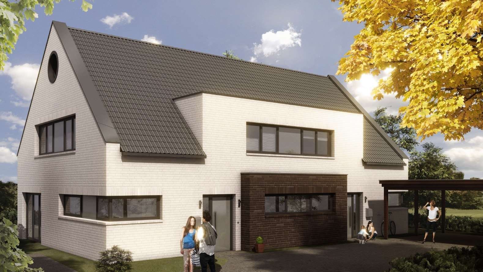 Haustyp 3 - Vorderansicht Haustyp 3 - Vorderansicht - Doppelhaushälfte in 26203 Wardenburg mit 126m² kaufen