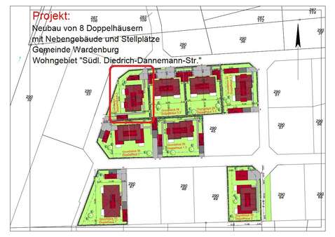 Lageplan Lageplan - Doppelhaushälfte in 26203 Wardenburg mit 126m² kaufen