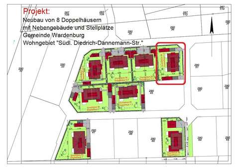 Lageplan - Doppelhaushälfte in 26203 Wardenburg mit 126m² kaufen