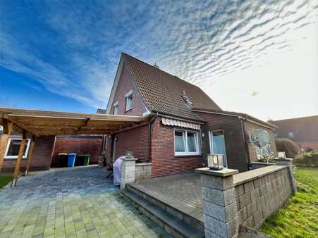 Blick auf die Terrasse - Einfamilienhaus in 26506 Norden mit 120m² kaufen