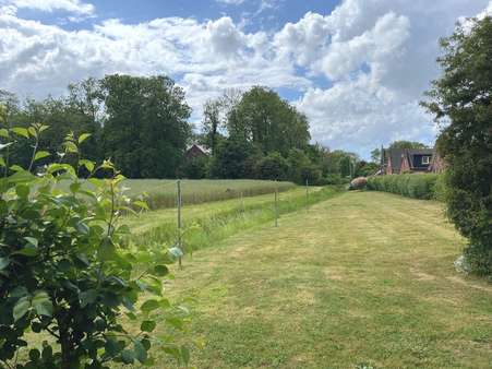 Blick auf das Grundstück Blick auf das Grundstück - Einfamilienhaus in 26736 Krummhörn mit 85m² kaufen