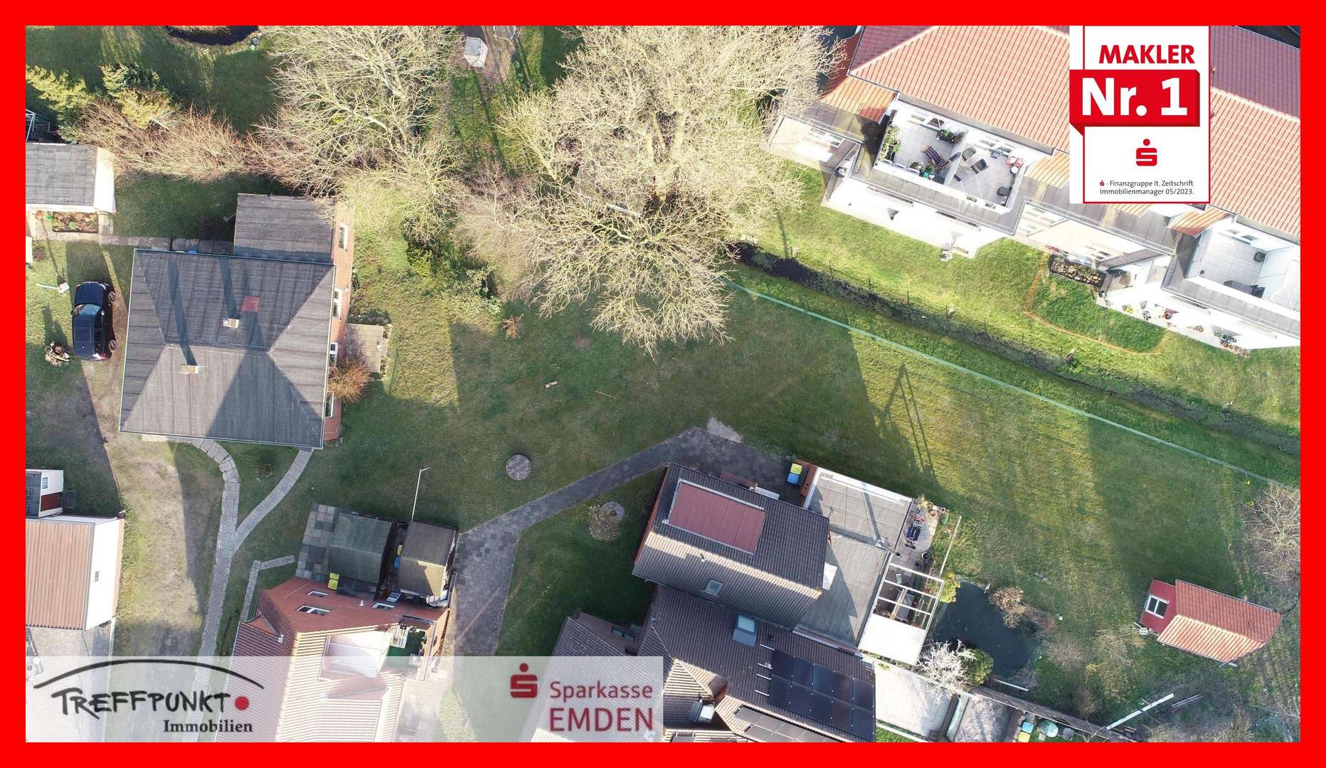 Draufsicht mit Grundstück - Grundstück in 26757 Borkum mit 1149m² kaufen