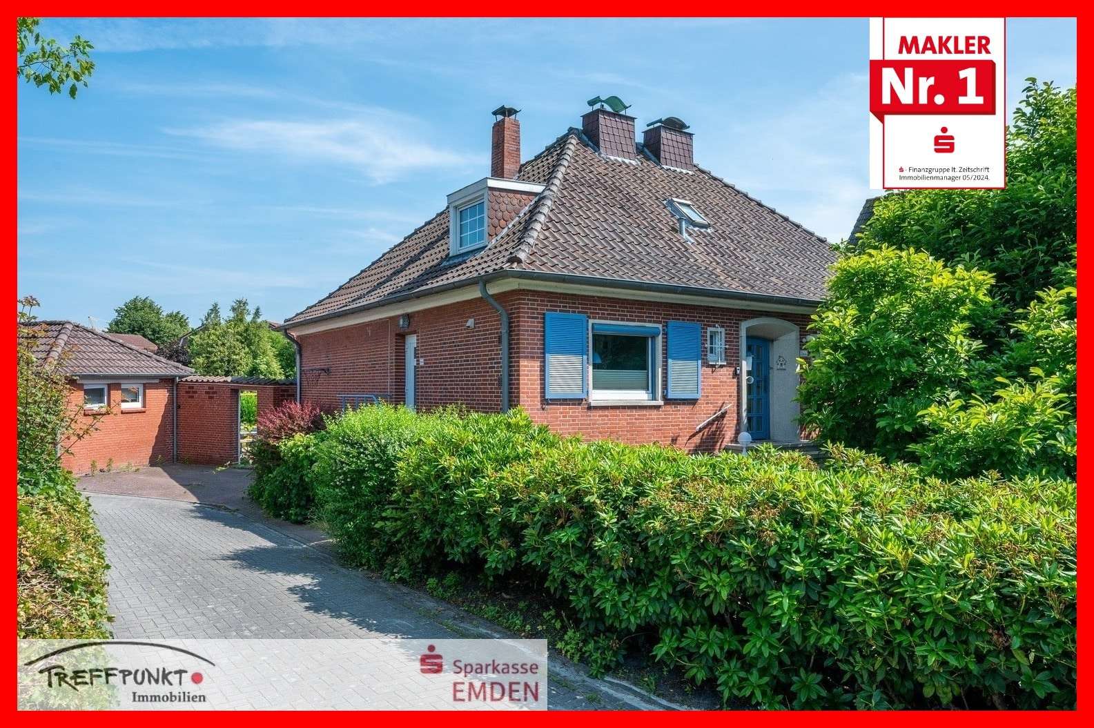 Vorderansicht mit Zufahrt zum Gästebungalow Vorderansicht mit Zufahrt zum Gästebungalow - Einfamilienhaus in 26721 Emden mit 150m² kaufen