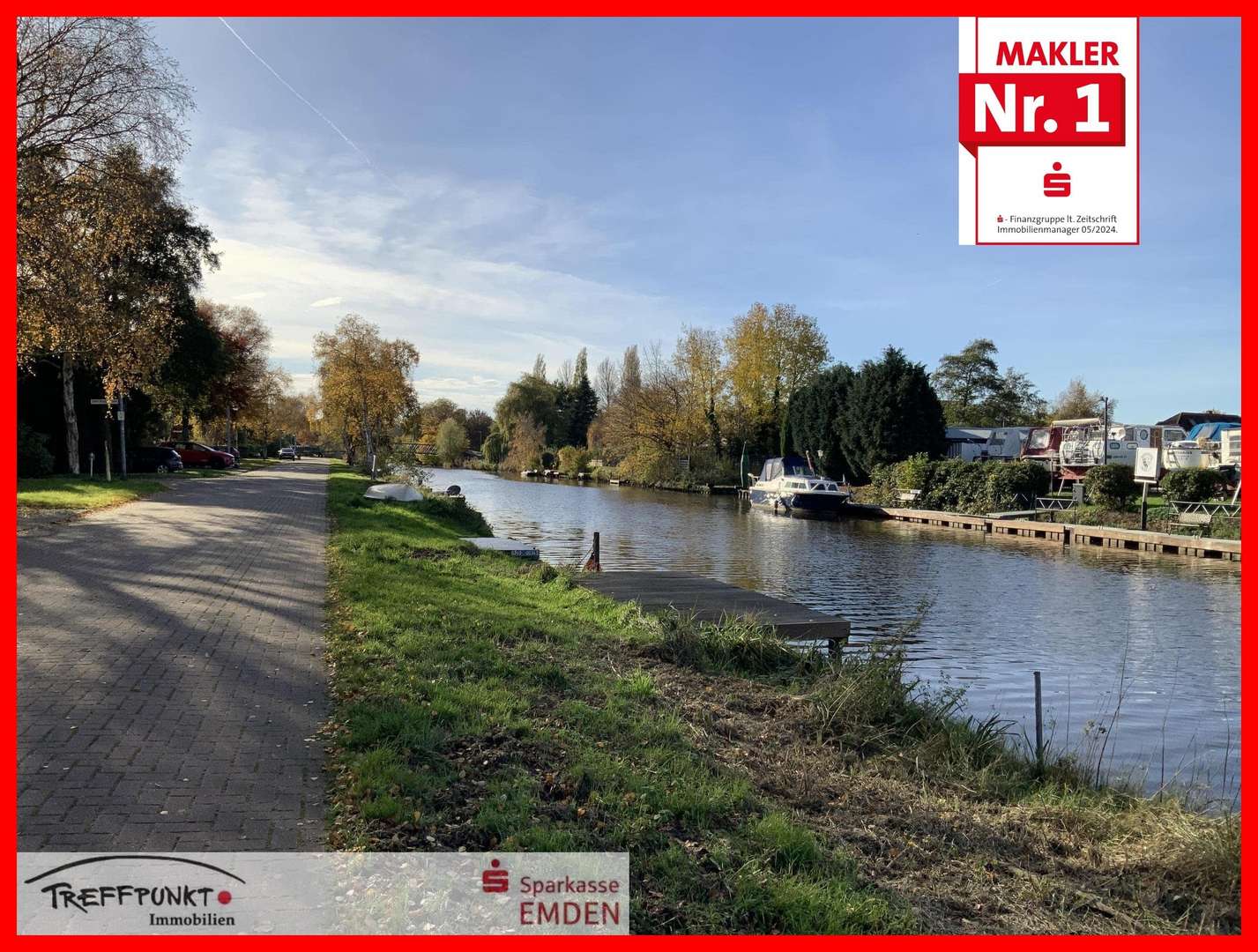 Schöne Lage am Treckfahrtstief Schöne Lage am Treckfahrtstief - Doppelhaushälfte in 26725 Emden mit 100m² kaufen