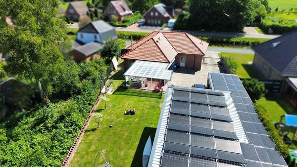 Vogelperspektive Vogelperspektive - Bungalow in 26817 Rhauderfehn mit 151m² kaufen