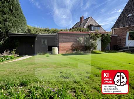 Garage und Nebengebäude vom Garten aus - Einfamilienhaus in 27239 Twistringen mit 135m² kaufen