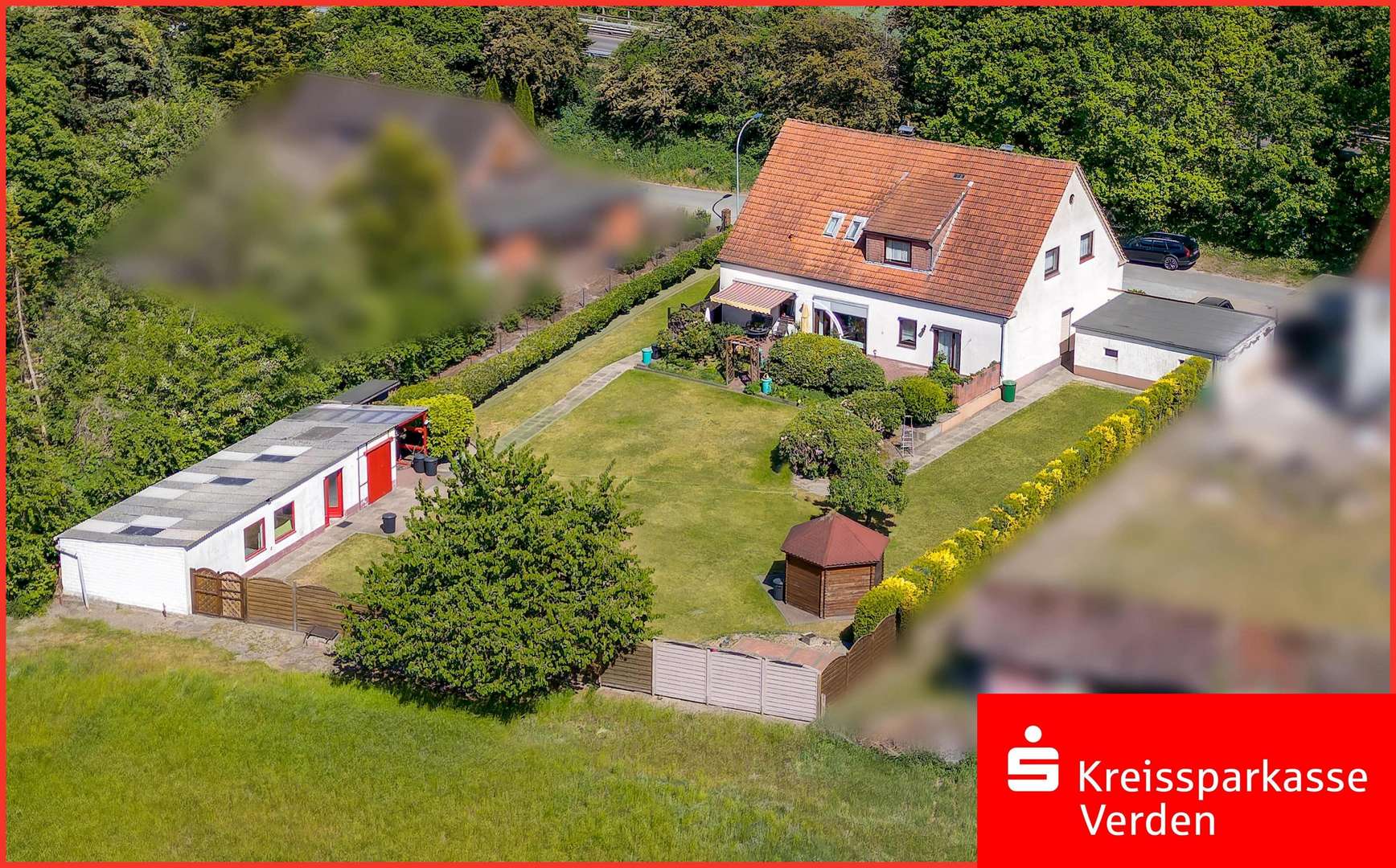 Luftbild Gartenseite Luftbild Gartenseite - Einfamilienhaus in 28876 Oyten mit 271m² kaufen