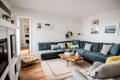 Wohnzimmer Visualisierung - Etagenwohnung in 40229 Düsseldorf mit 69m² kaufen