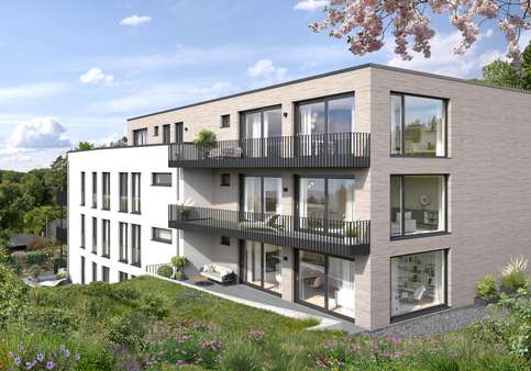 Tagesansicht inklusive Garten Tagesansicht inklusive Garten - Erdgeschosswohnung in 42119 Wuppertal mit 87m² kaufen