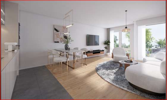 Wohnzimmer ETW 2.1.2 - Etagenwohnung in 47228 Duisburg mit 82m² kaufen