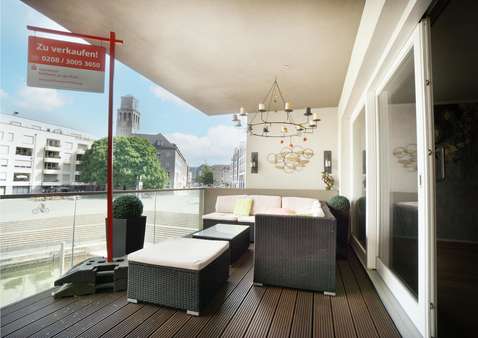 Terrassenanrtiger Balkon im Sommer Terrassenanrtiger Balkon im Sommer - Etagenwohnung in 45468 Mülheim mit 130m² kaufen