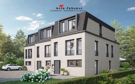 Visualisierung der Häuser von vorne - Reihenmittelhaus in 45478 Mülheim mit 193m² kaufen