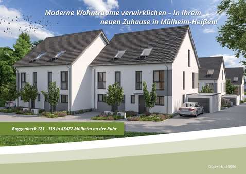 Hausansicht Straße - Reihenmittelhaus in 45472 Mülheim mit 141m² kaufen