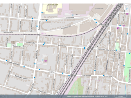 Bild aus Kartenansicht Bild aus Kartenansicht - Grundstück in 46049 Oberhausen mit 302m² kaufen