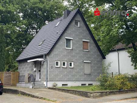 Frontansicht mit Logo - Einfamilienhaus in 52249 Eschweiler mit 98m² kaufen