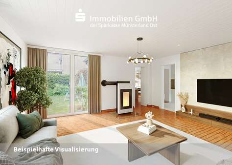 Wohnzimmer - Bungalow in 48149 Münster mit 78m² kaufen