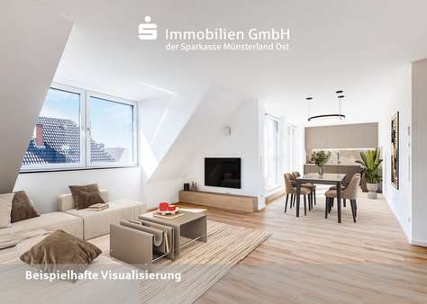 Wohn- und Esszimmer - Penthouse-Wohnung in 48155 Münster mit 91m² mieten