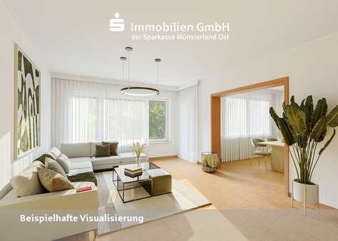 Wohnzimmer (EG) - Zweifamilienhaus in 48163 Münster mit 197m² kaufen