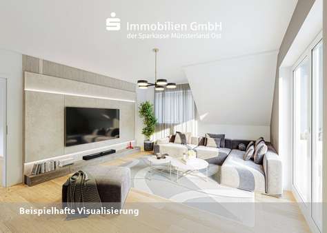 Wohnzimmer im Obergeschoss Wohnzimmer im Obergeschoss - Maisonette-Wohnung in 48151 Münster mit 114m² kaufen