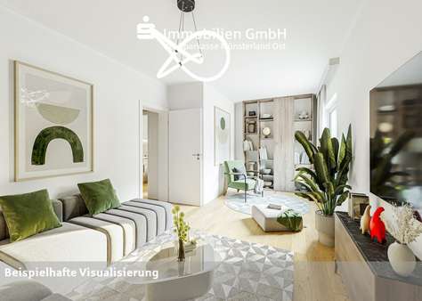 Wohnzimmer im Erdgeschoss - Zweifamilienhaus in 59269 Beckum mit 127m² kaufen