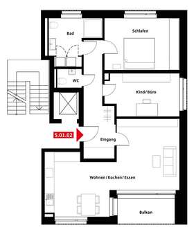 Grundriss Grundriss - Etagenwohnung in 48145 Münster mit 93m² kaufen