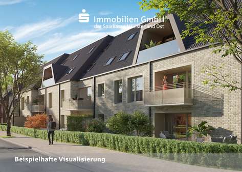 Ansicht von der Emsstraße - Erdgeschosswohnung in 48145 Münster mit 33m² kaufen