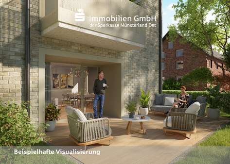 Terrasse - Erdgeschosswohnung in 48145 Münster mit 57m² kaufen