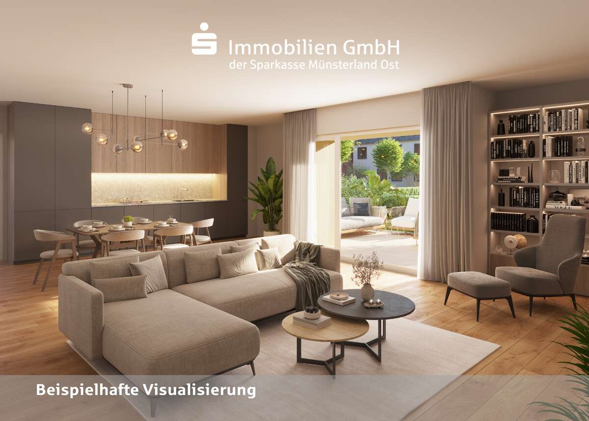 Wohnzimmer - Erdgeschosswohnung in 48145 Münster mit 57m² kaufen