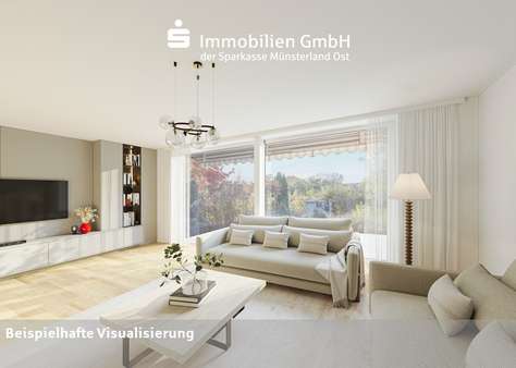 Wohnzimmer - Doppelhaushälfte in 48167 Münster mit 155m² kaufen