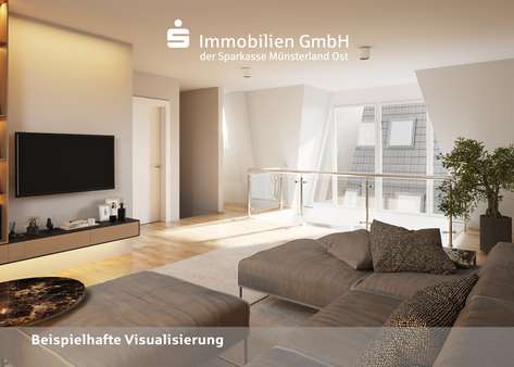 Wohnzimmer - Maisonette-Wohnung in 48145 Münster mit 98m² kaufen